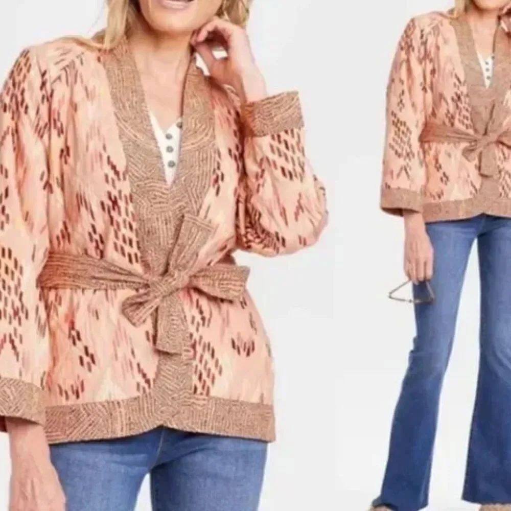 Knox Rose Quilted Kimono Jacket S (NWT)